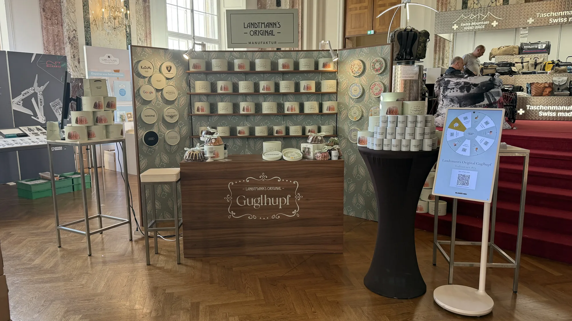 Glücksrad-Totem am Messestand von Landtmann's Original